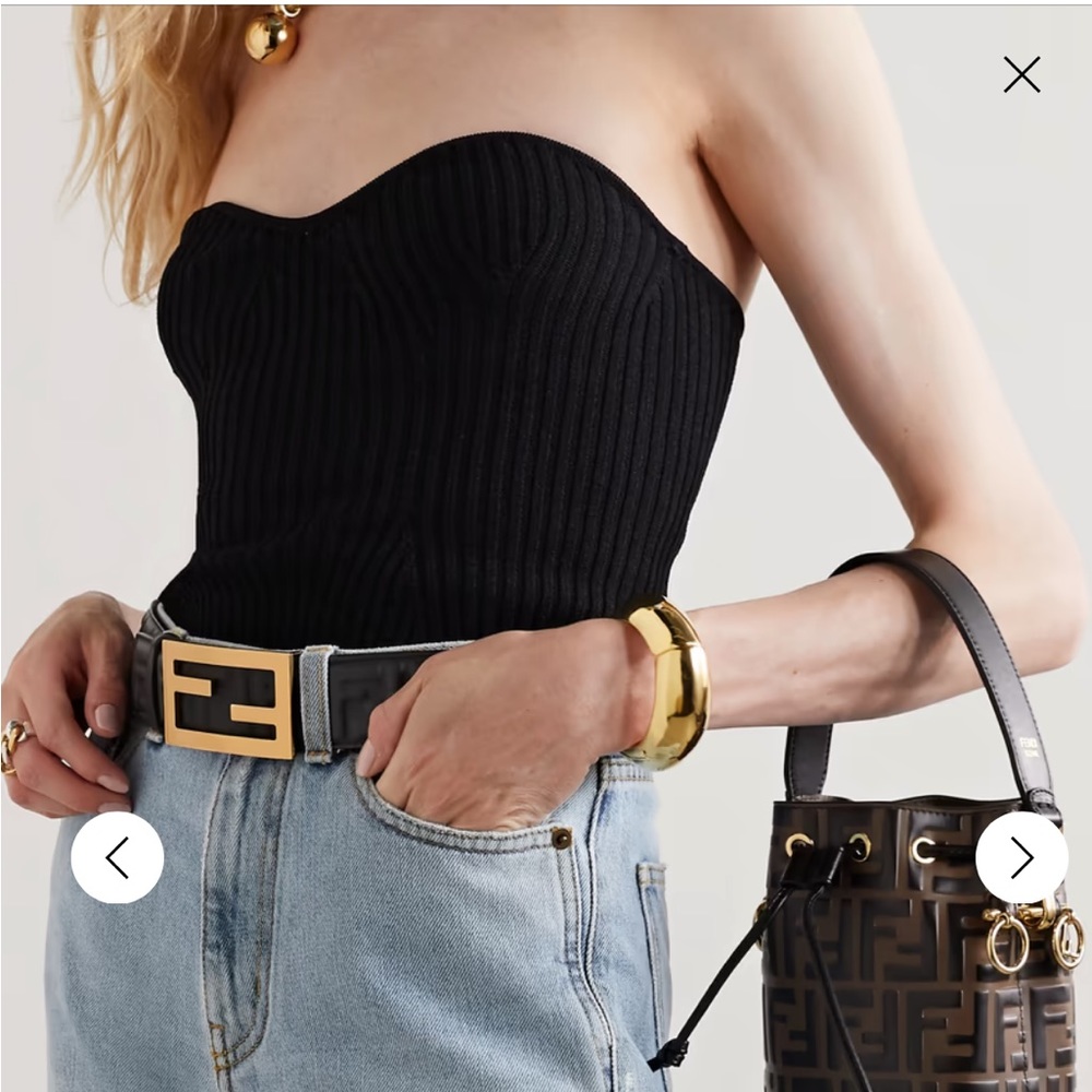 Fendi embossed leather belt black size 70 brand new - Picture 3 of 16